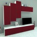 Living Armonia MDF Rosu - Varianta 3 cu sistem " PUSH TO OPEN "